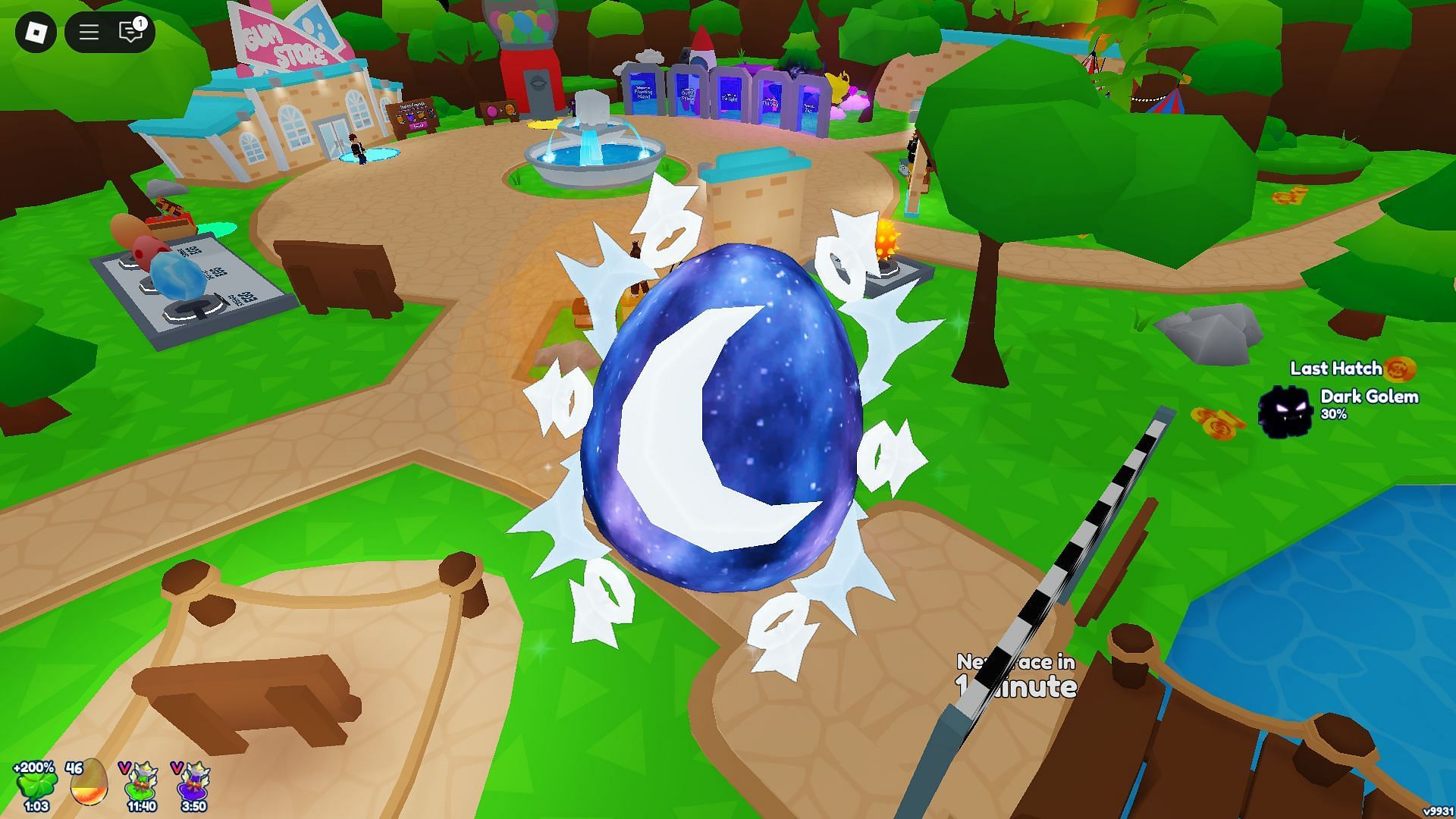 Hatching the Dark Egg (Image via Roblox)